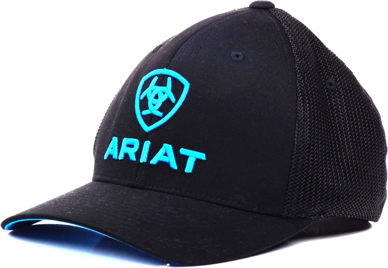 ARIAT Men's Black Blue Half Mesh Hat - Image 6