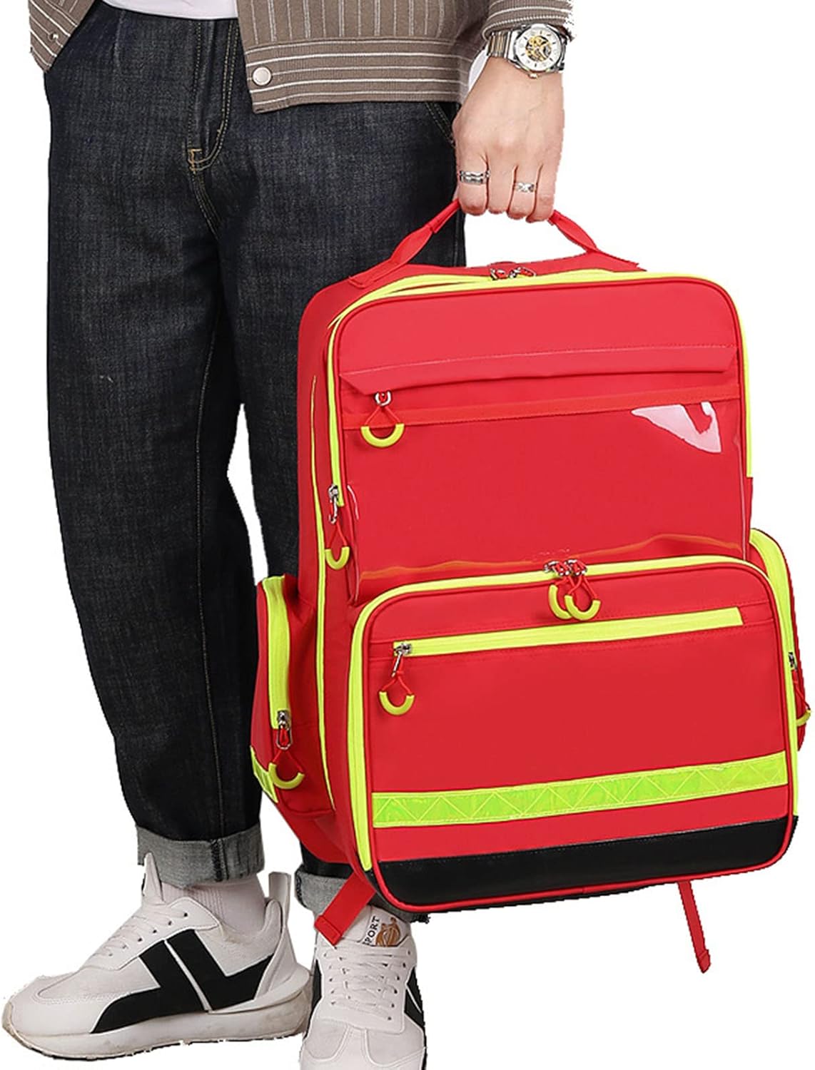 First Responder EMT Bag,Large Capacity First Aid Responder Bag Empty,First Aid Bag Backpack Empty Ideal for Car, Home, Camping and Hiking, Bag ONLY