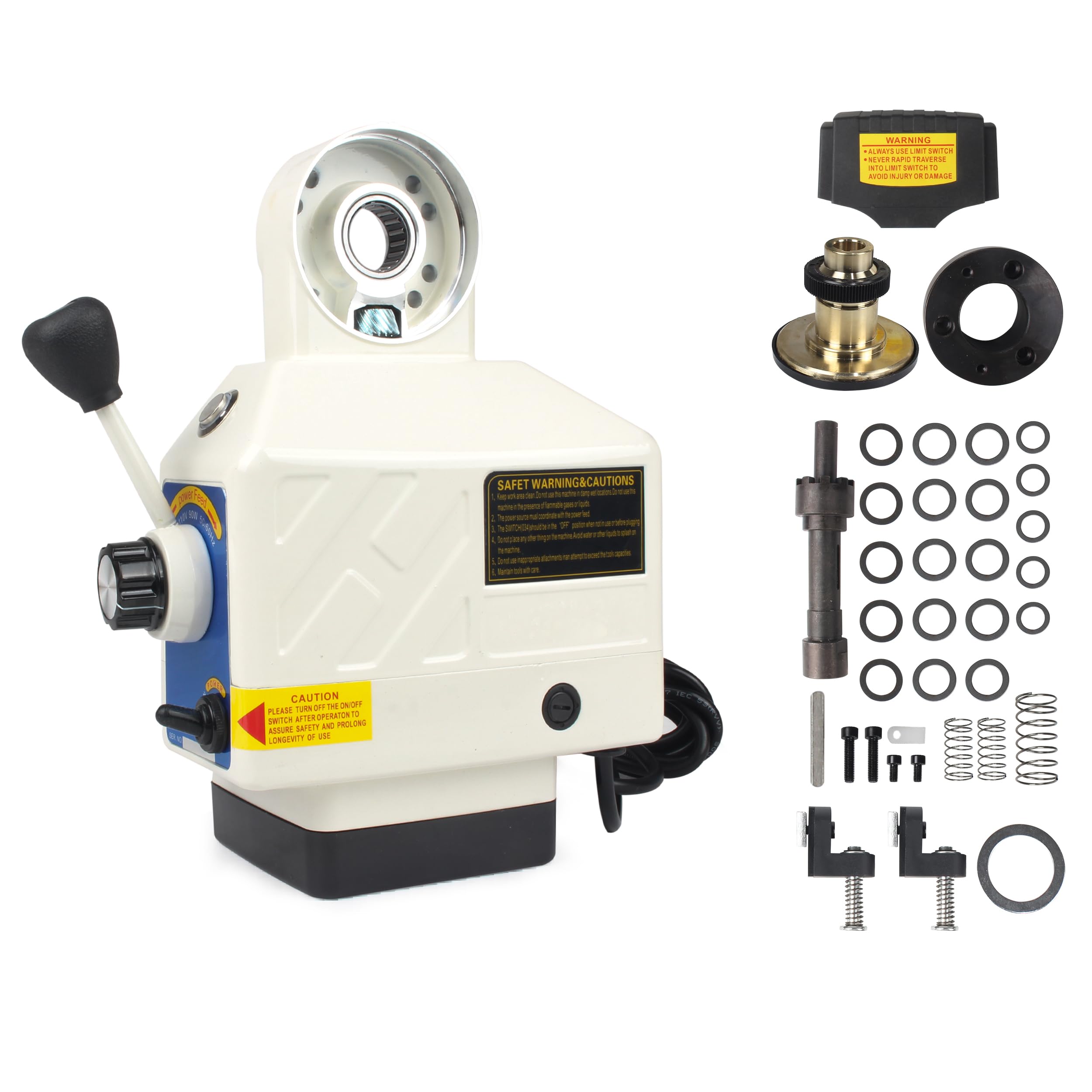 RATTMMOTOR JN400S Power Feed Z-Axis 650 in-lb Torque, 0-200RPM, 110V Milling Table Power Feed for Bridgeport and Some Knee Type Milling Machine (