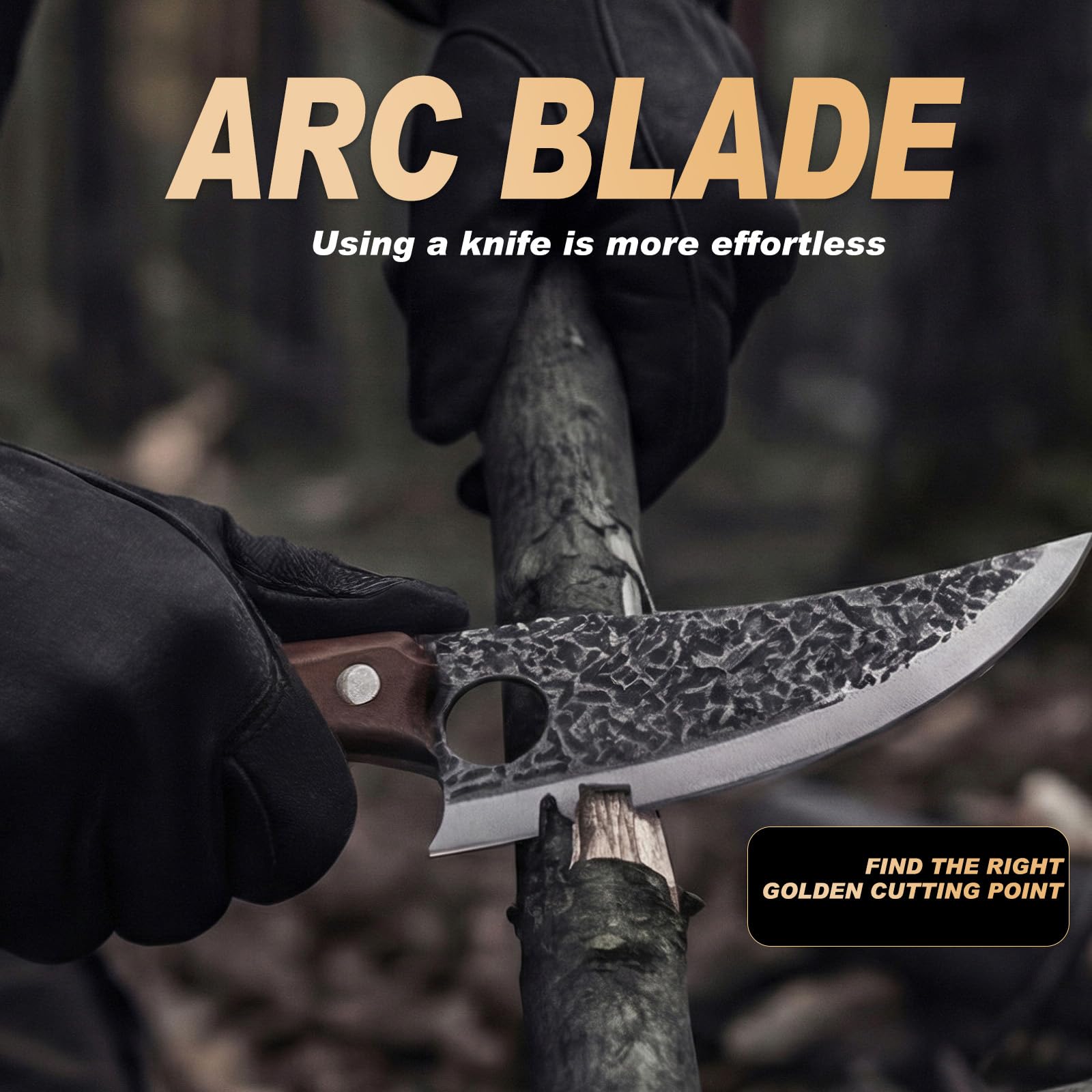 Viking Knife, Butcher Knife Hand Forged Boning Knives, Japanese Paring knives Kitchen Chopping for Meat Cutting Chefs Cleaver Camping Cooking, BBQ, Gifts for Men — Amazon image 7