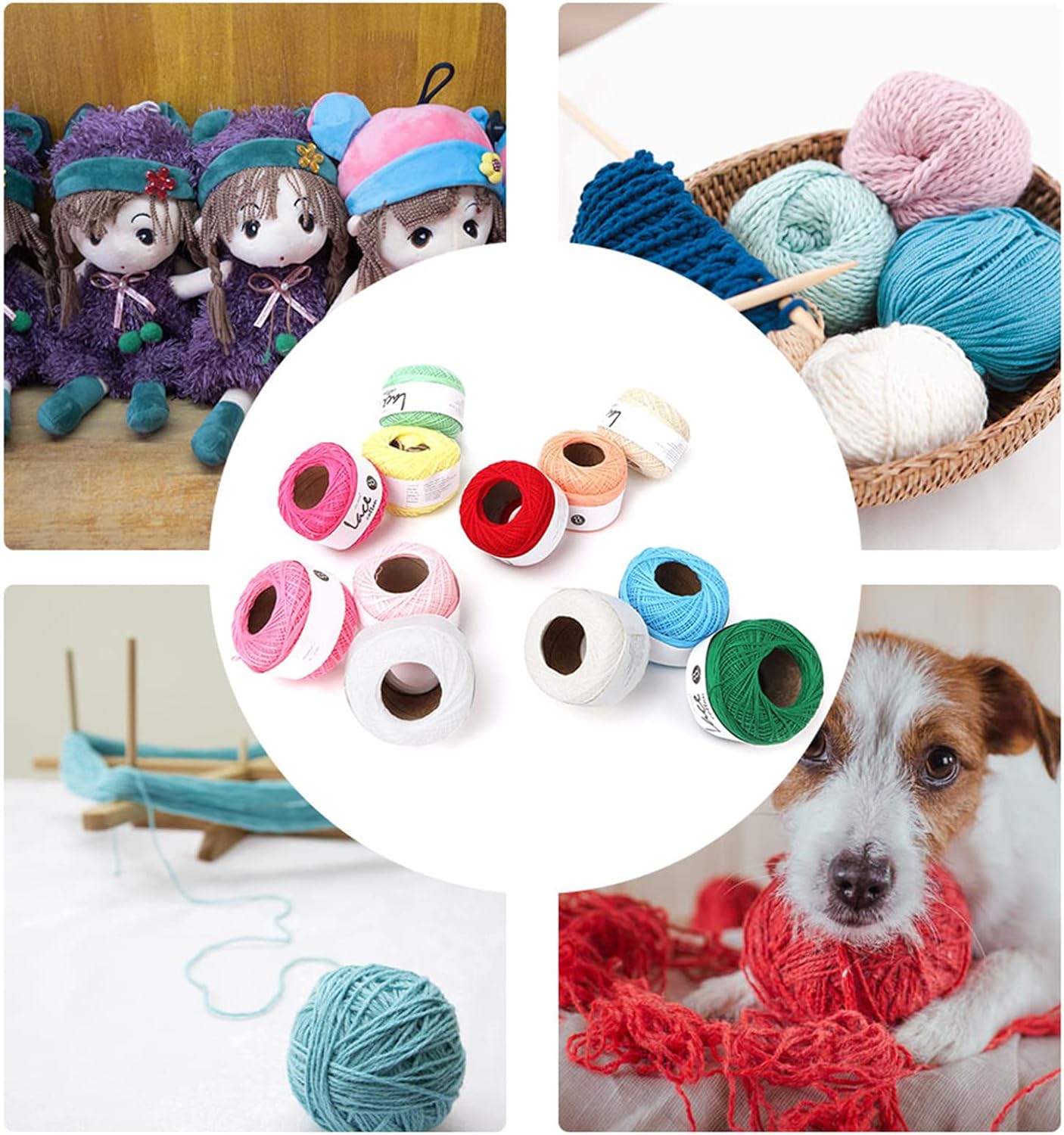 Crochet Thread, Crochet Cotton Yarn for Crocheting, Classic Crochet Thread Amigurumi Yarn Ball of Yarn Beginner Yarn for Hand Knitting Crochet Yarn Lace Yarn (Set of 12 Colors)