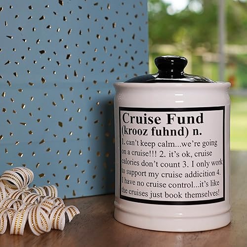 Miniatura 5 de Cottage Creek Cruise Fund - Alcancía para adultos, tarro de cerámica para vacaciones, regalos de crucero