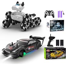 Remote Control Robot Dog Toy 2.4GHz 8WD All-Terrain Gesture Sensing Stunt RC Cars RTR Climbing Robot Dogs+RC Drift Car 120 Scale Remote Control Cars 2.4GHz 4WD High Speed RTR Racing Vehicle with LED