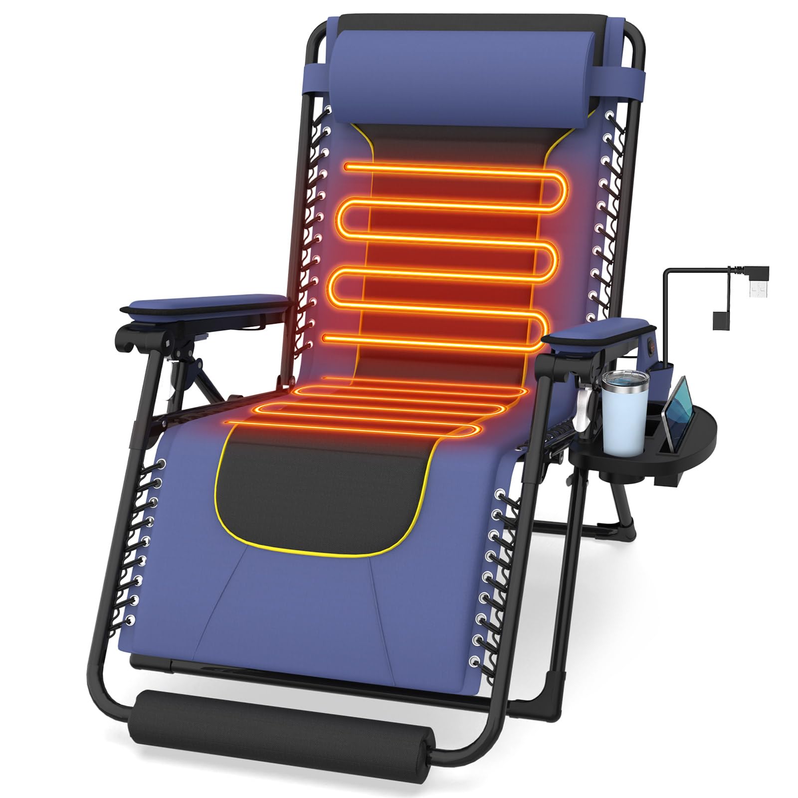 Suteck Heated Zero Gravity Chair, 400LBS 30.3" Padded Antigravity Chairs