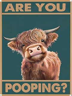 Highland Cow Diamond Art Kits for Adults Diamond Painting Kits for Beginner | Funny DIY 5D Diamond Dots Round Full Drill Crafts for Gem Art Dot Art for Adults Home Wall Decor for Teens Boys Girl 12x16 in