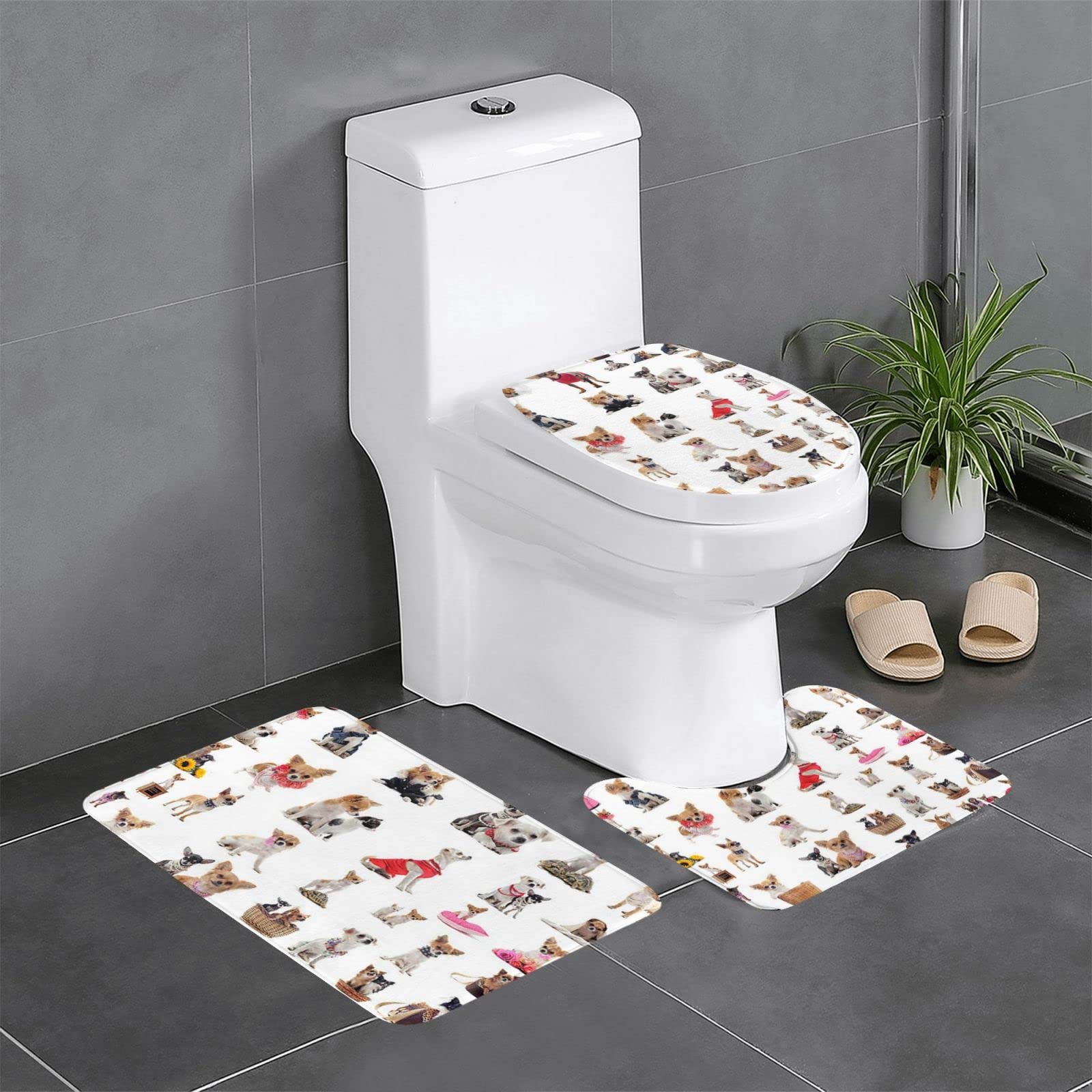 Tapis de douche lot de 3 Carlin anti-dérapant pour sécuriser vos sols de WC