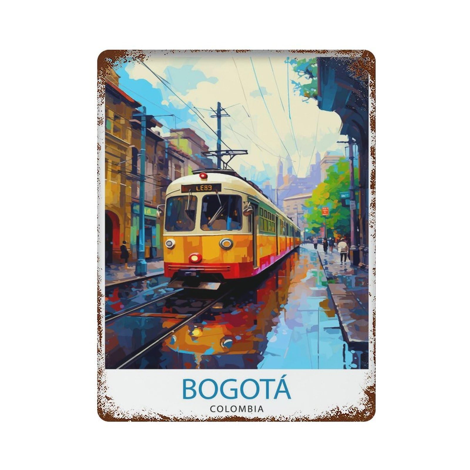 xiaoxiaoshen Bogota Colombia Travel Wal Wall Decor Art Metal Tin Poster Modern Home Decor Art Home Bar Shop Decorations Vintage Sign 40x30cm