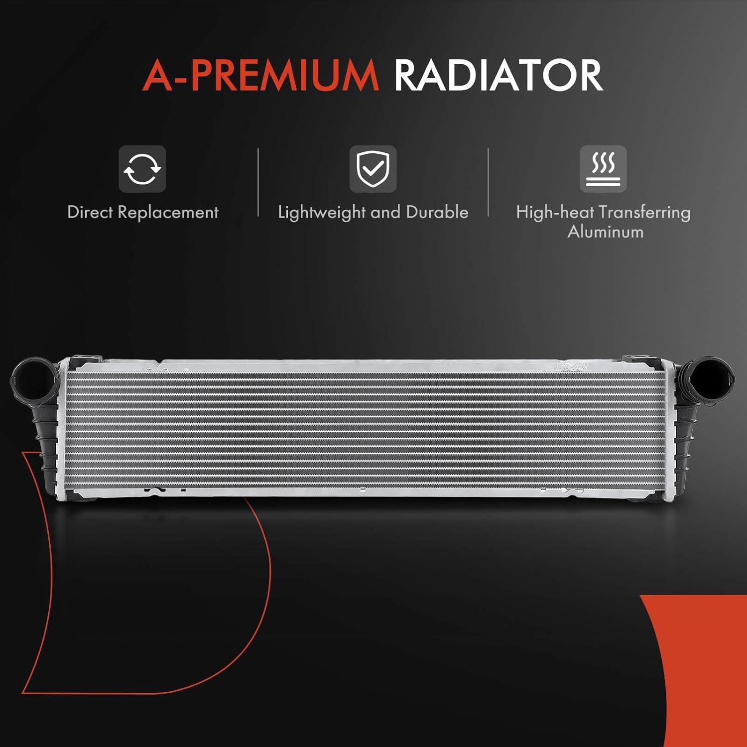 A-Premium Auxiliary Additional Center Cooling Radiator Compatible with Porsche 911 2005-2012, Boxster 2005-2012, Cayman 2006-2012, 2.7L 2.9L 3.2L 3.4L 3.6L 3.8L