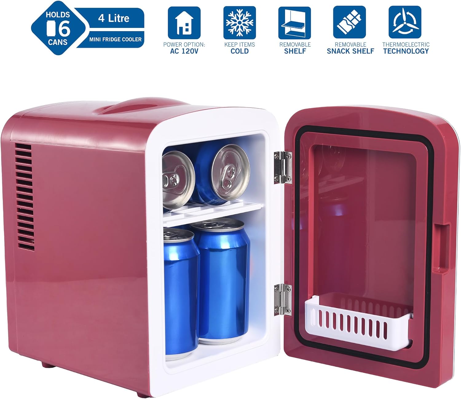 Ukonic Hogwarts 6 Can 4L Mini Fridge Harry Potter AC/DC