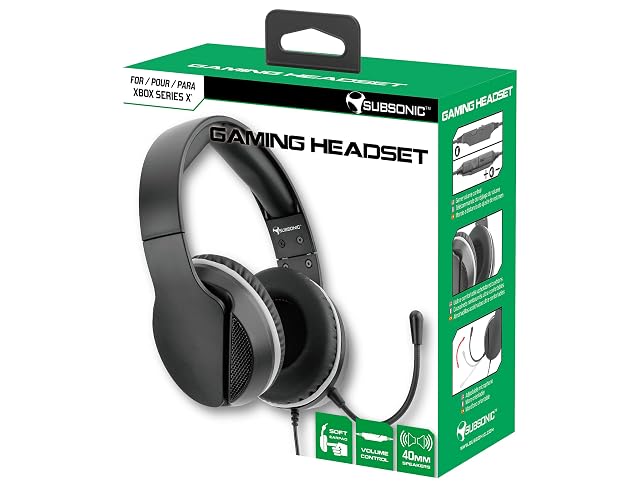Subsonic - Black Gaming Headset with Microphone for Xbox X Series - Xbox X Series Gaming Accessory Xbox