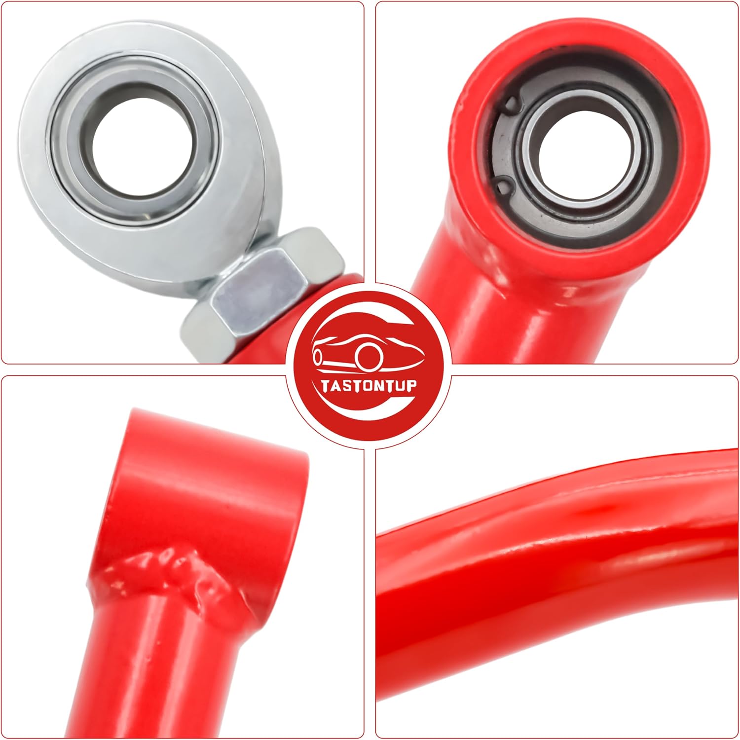 High Clearance Boxed Rear Radius Arm Kit for 2014-2023 Polaris RZR XP 1000/ XP 4 1000, Heavy-Duty Steel, Adjustable Heim Joints, 4X Strong Than Stock, Boxed Rear Radius Arms/Rods Replacement, Red