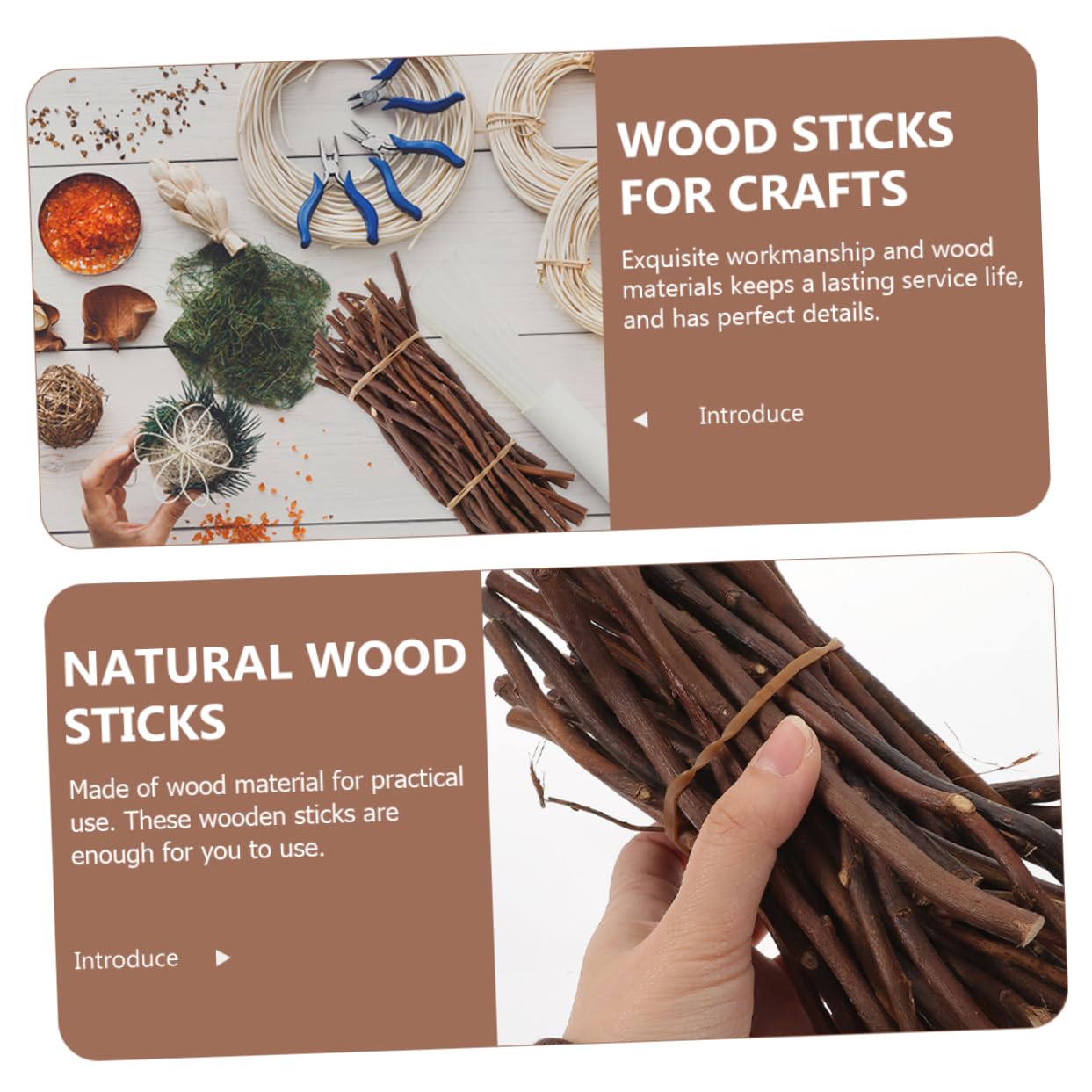 50pièces Bâtons De Bois Pour Artisanat Lot De Naturel Séché Accessoires De Bricolage Décoration Photo