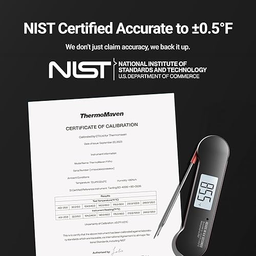 Miniatura 3 de ThermoMaven Termómetro digital de carne para parrilla  0.6 segundos de lectura instantánea con alta precisión, termómetro impermeable IP67 para