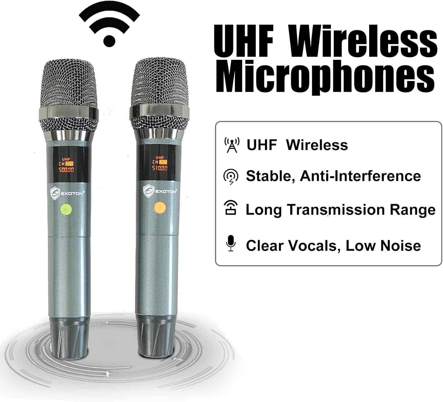 EXOTON S-1501 15 Inch Portable Rechargeable PA Speaker - 1600W, Bluetooth, TWS, USB/RCA, 2 UHF Mics, Remote, 7-Color Lights, DSP with 4 Scene Presets, 5-Band EQ - Image 6