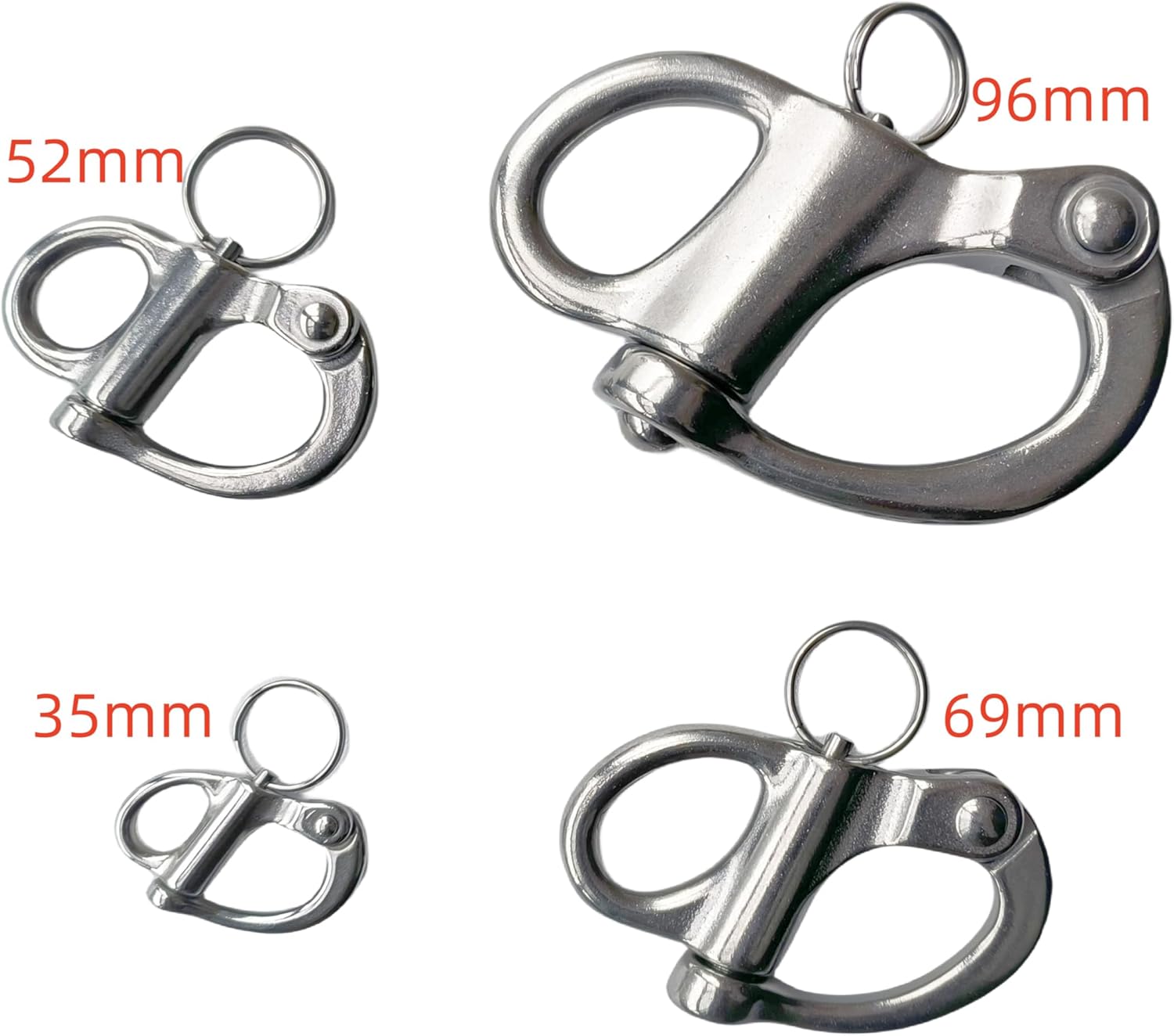 Marine Grade 316 Stainless Steel Fixed Shackle Hand Pull Quick Hanging Shackle snap Hook for Hoisting Rope Suspension