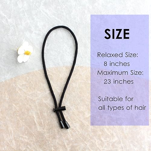 Miniatura 3 de MILAMIYA 5 lazos para coleta de caballo afro ajustables para cabello corto rizado moño largo para mujeres con cabello grueso, trenzado, rizado,