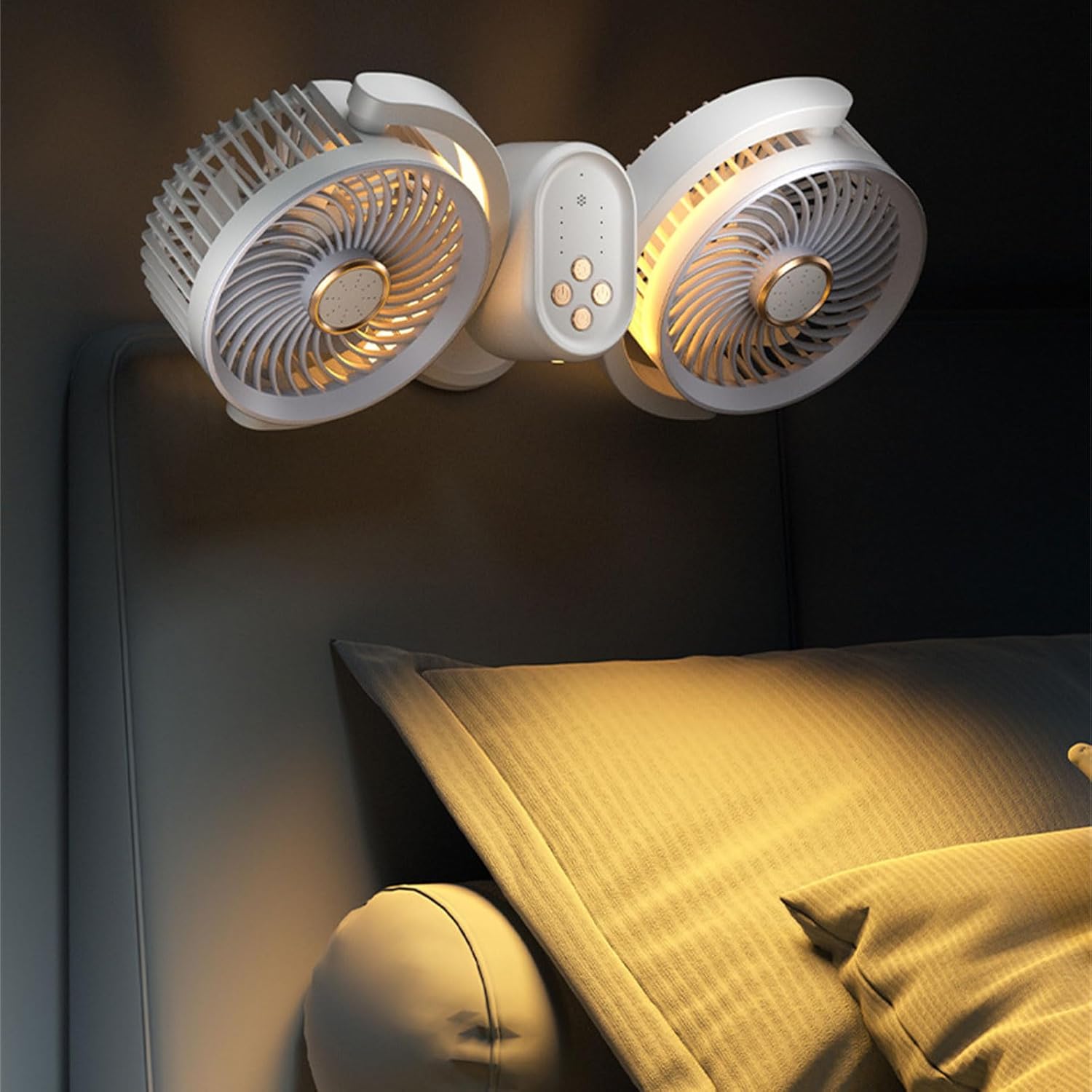 Fan, Portable Clip Circulation Desktop Fan Night Light USB Powered Adjustable Angles Cooling for Laptops and Desks