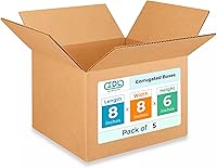 Vista 1 de Cajas pequeñas de mudanza y envío de 8 x 8 x 6 pulgadas (paquete de 5) Extra fuerte 200 libras frente a las regulares Embalaje corrugado