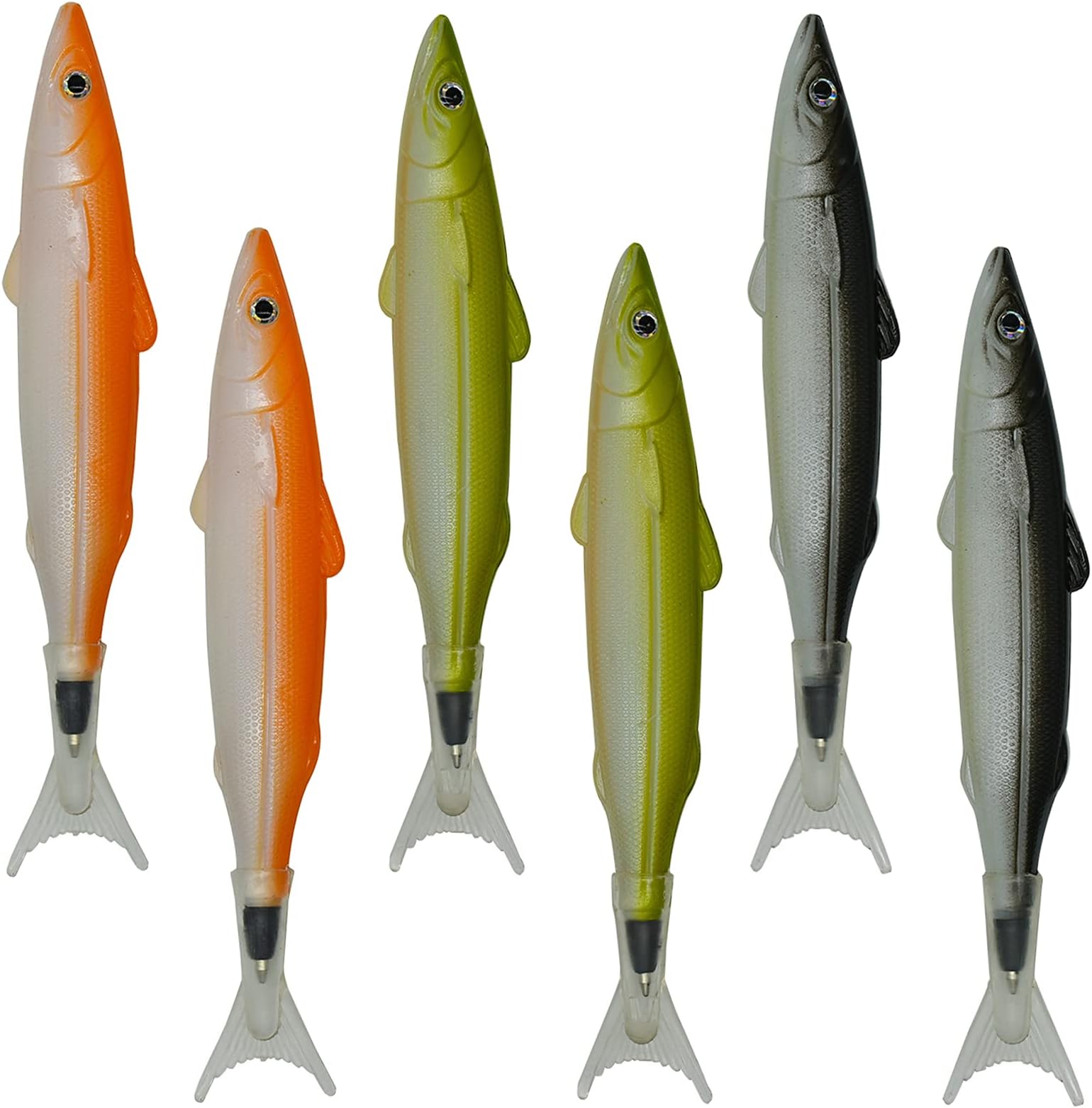 Maydahui 6 PCS Fish Ballpoint Pen Creative Novelty Pens Black Ink for School Office Home