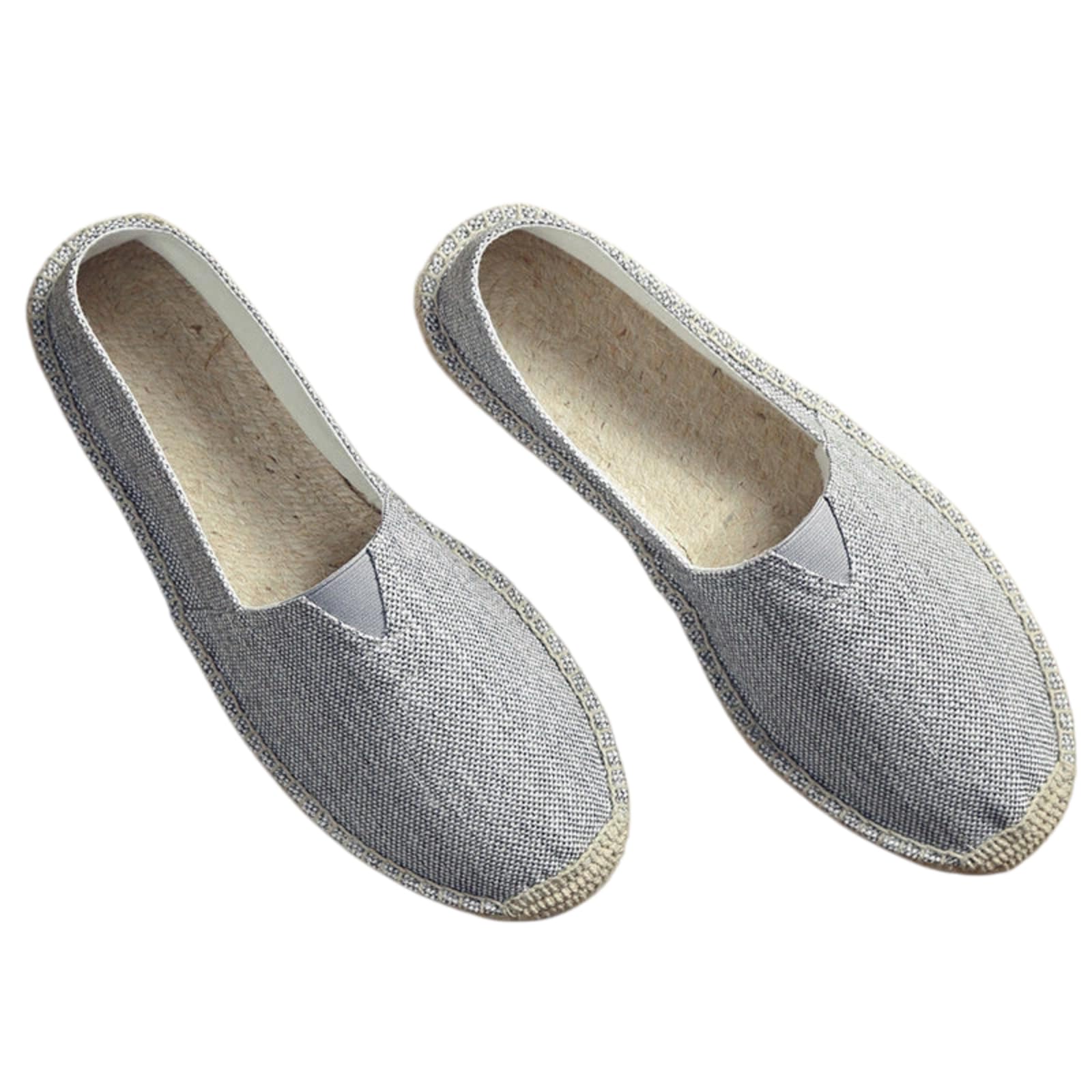 Zapatos Pescador Suela Lino Tela Lona Hombres Mujeres(Gris,39)