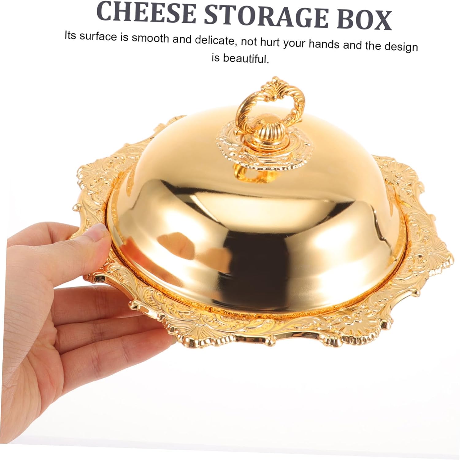 Luxshiny Decorative Food Tray with Lid Multi Functional Snack Dish Jewelry Display for Parties Dried Fruits Nuts Cookies Cover Elegant Finish