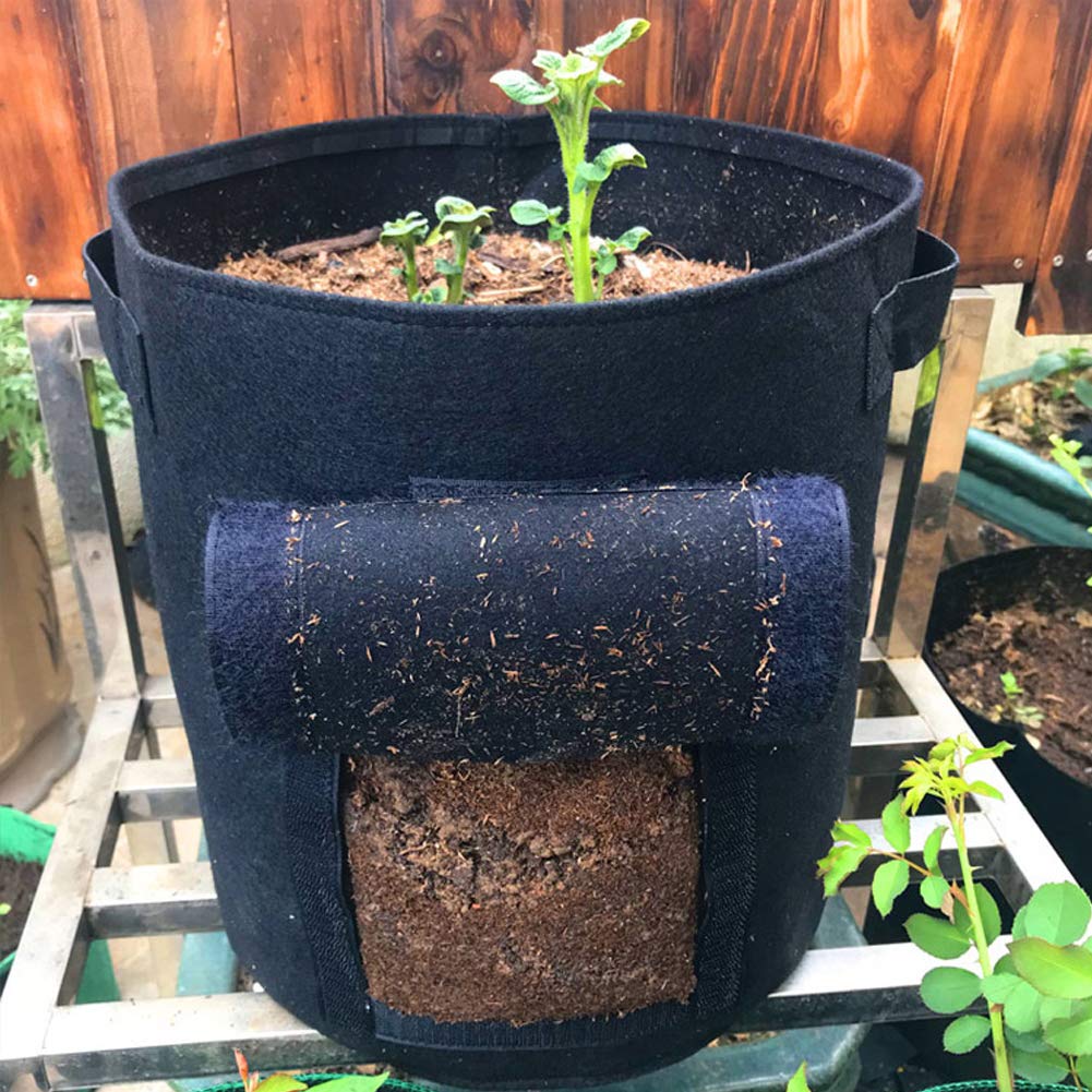 Sacs de Culture de Pommes de Terre avec Rabat et poignées, Paquet de 3 Sacs de Plantation de légumes 4/7/10 gallons, Sacs de Culture de Jardin en Tissu Non tissé/33/1851