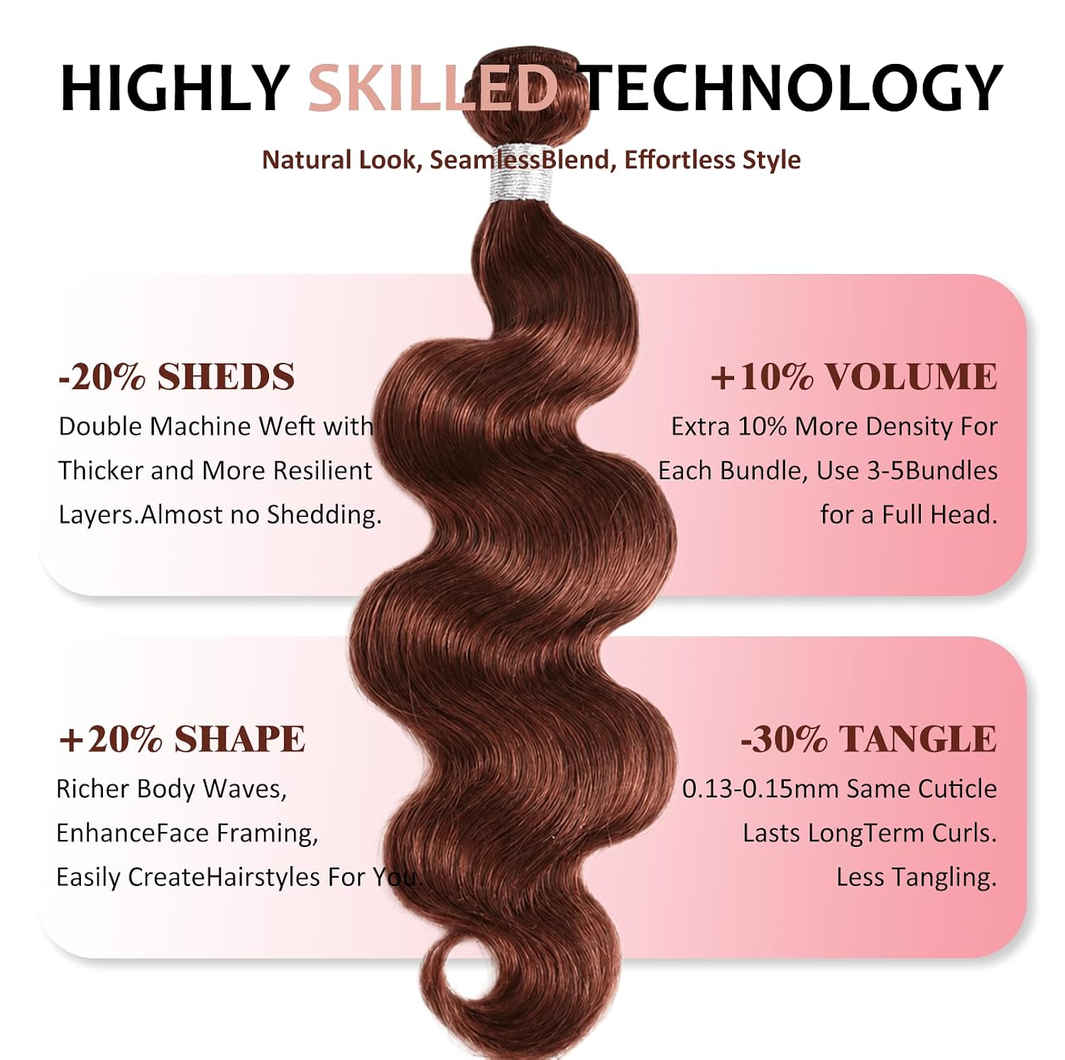 Reddish Brown Body Wave Human Hair Bundles with 4x4 HD Lace Closure Free Part for Women Color 33 Brazilian Remy Hair Copper Red Wavy Colored Bundles and Closure 14 16 18+14 Inch