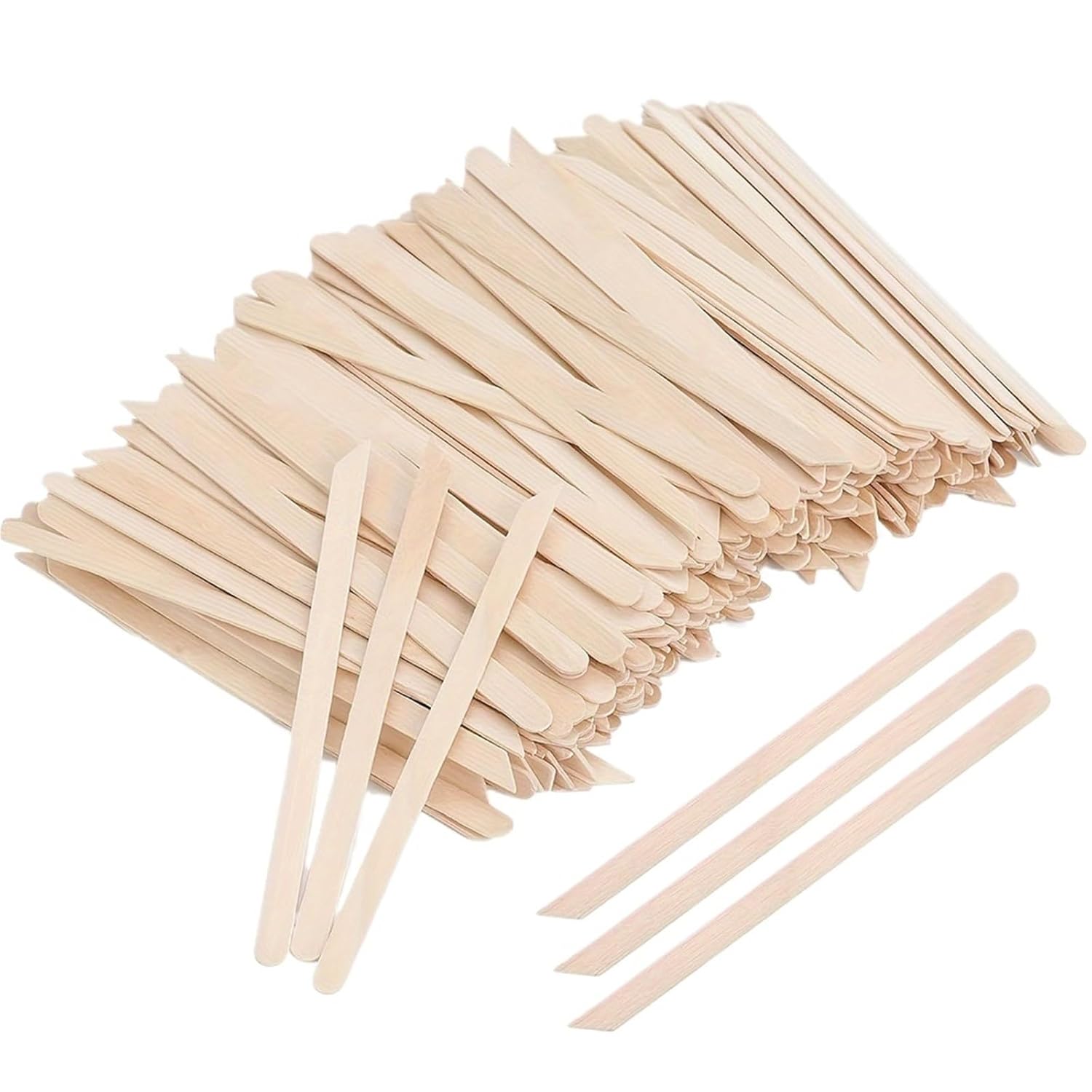 Small Waxing Sticks 100-1000pcs Wooden Wax Applicator Sticks Smooth Skin Treatment 2-in-1 Pointed & Slanted Tip for Detailed Grooming(500pcs)