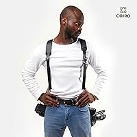 Vista 6 de C Coiro Camera Harness for 2 Cameras Dual Shoulder Leather Camera Strap for DSLR/SLR, Camera Straps for Photographers