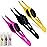Professional Eyebrow Tweezers Slanted Tip Stainless Steel 2,3xPcs Set, Non-Slip Grip Slant Tip Tweezers for Facial Hair, Plucking Removing Ingrown Hairs, Tweezer for Women Men (Black&Pink&Yellow)
