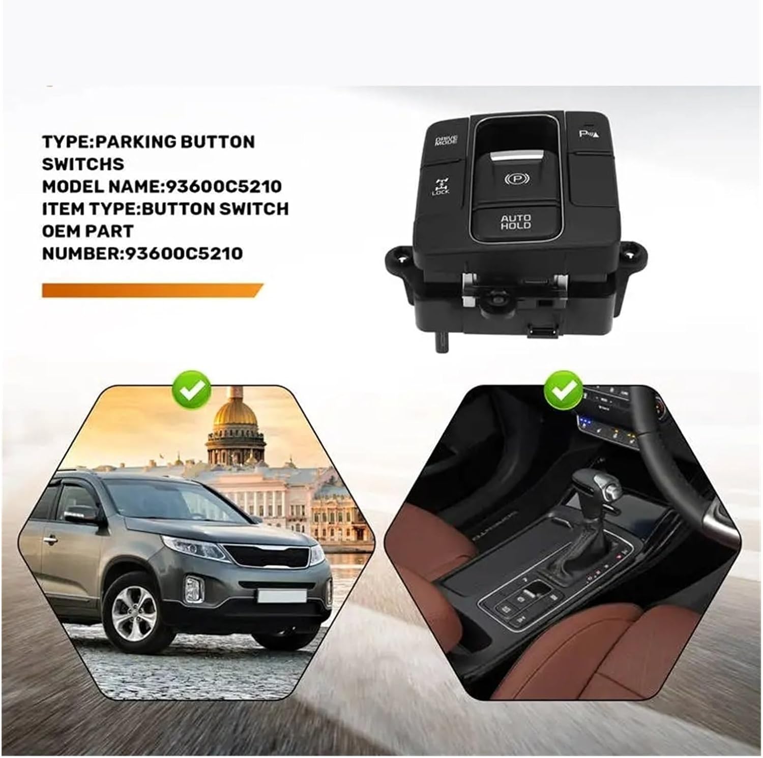 Car Parking Brake Switch Replacement for Kia for Sorento A28G-93600C5210 Electronic Handbrake Switch Parking Button Switchs
