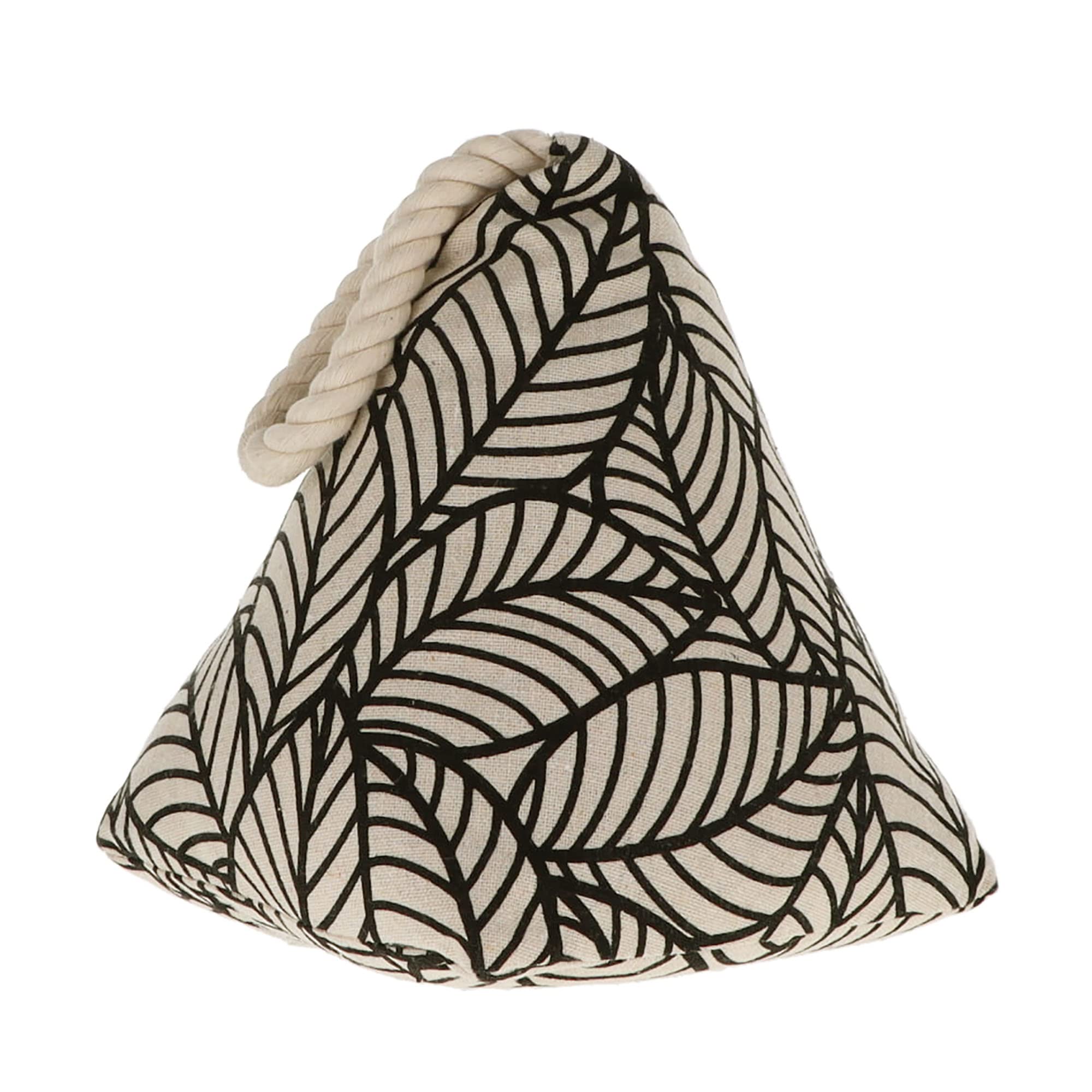 Jungle Print Cotton Weighted Bag Door Stop 2.3 lbs (Natural/Black)