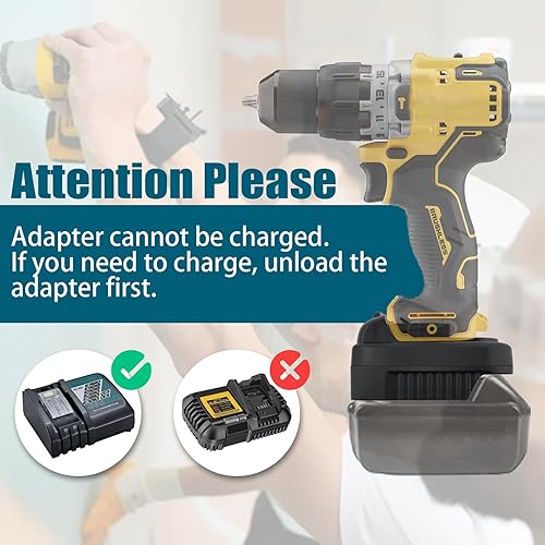 Miniatura 7 de BTRUI para Makita 18V a para adaptador de batería Dewalt 12V, Convertir para Makita 18V batería uso encendido para herramientas de batería Dewalt
