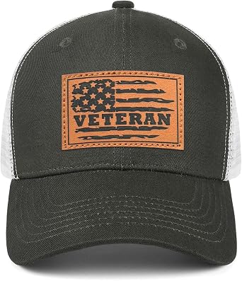 Hat for Men Women, Baseball Cap Gifts for Men Women, Adjustable Cotton Leather Patch Trucker Baseball Cap