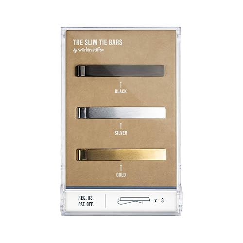 Würkin Stiffs Slim Tie Bar | 1.65 Inch Brushed Metal