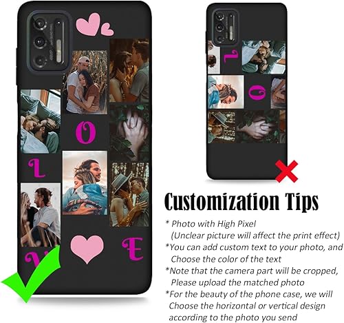 Vista 75 de Funda personalizada para Motorola Moto G Stylus 2021 con nombre de foto, texto y foto, GStylus personalizado -21 funda suave y fina (negro) de 6.8