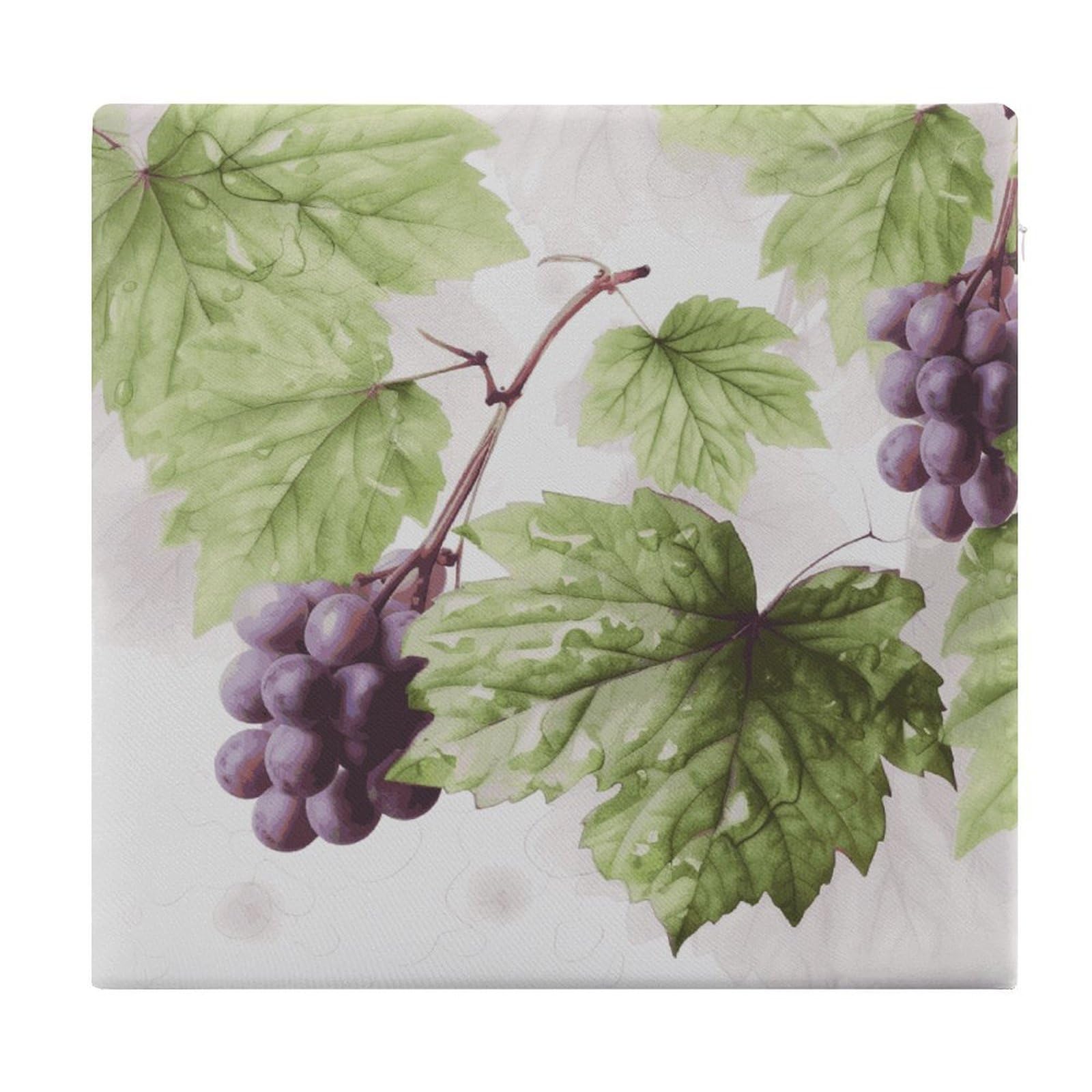 JTREHY Beautiful Grape Leaves Square Seat Cushion Non-Skid Memory Foam Chair Pad Comfort Meditation Floor Pillow Breathable Square Seat Cushions with Zipper Removable Machine-Washable