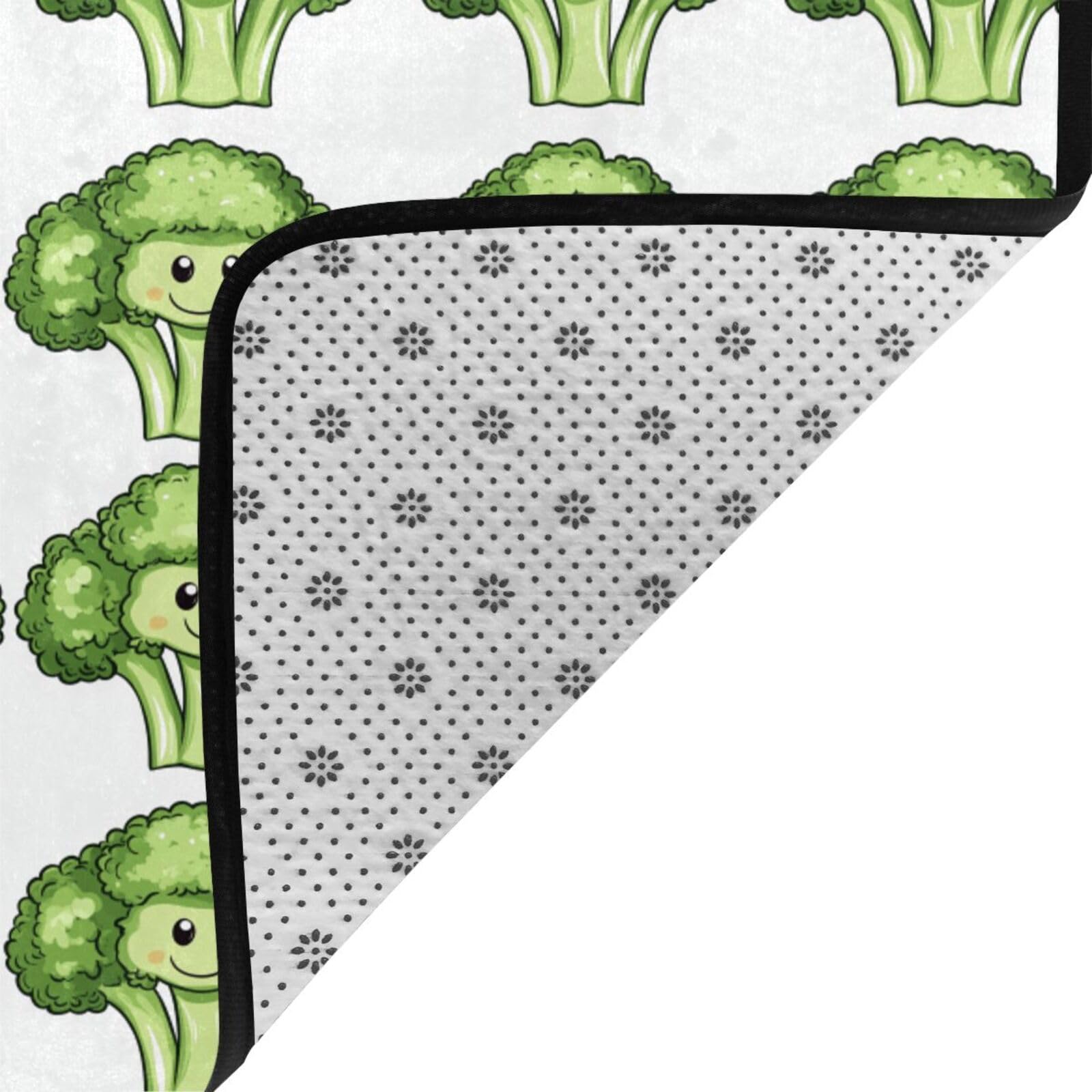 Teppich für Wohnzimmer, niedlicher Cartoon-Blumenkohl, A-Druck, 12,7 x 17,8 cm, für Schlafzimmer, weich, waschbar, rutschfest, für drinnen und draußen, für Esszimmer, Büro, Kinderzimmer, Dekoration