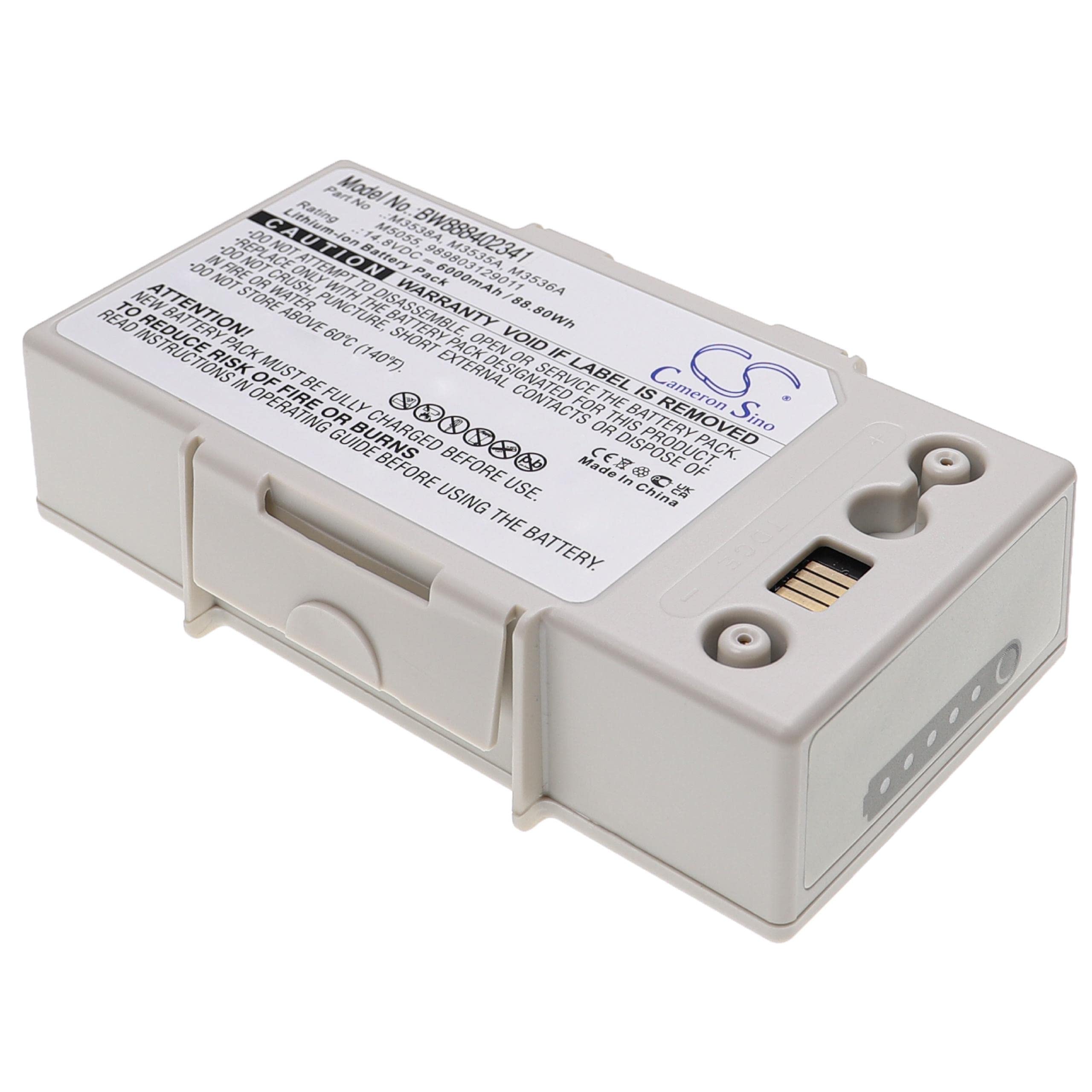 vhbw batteria sostituisce Philips M3538A, M3536A, M3535A, 989803129011, M5055 per strumentazione medica (6000mAh, 14,8V, Li-Ion)