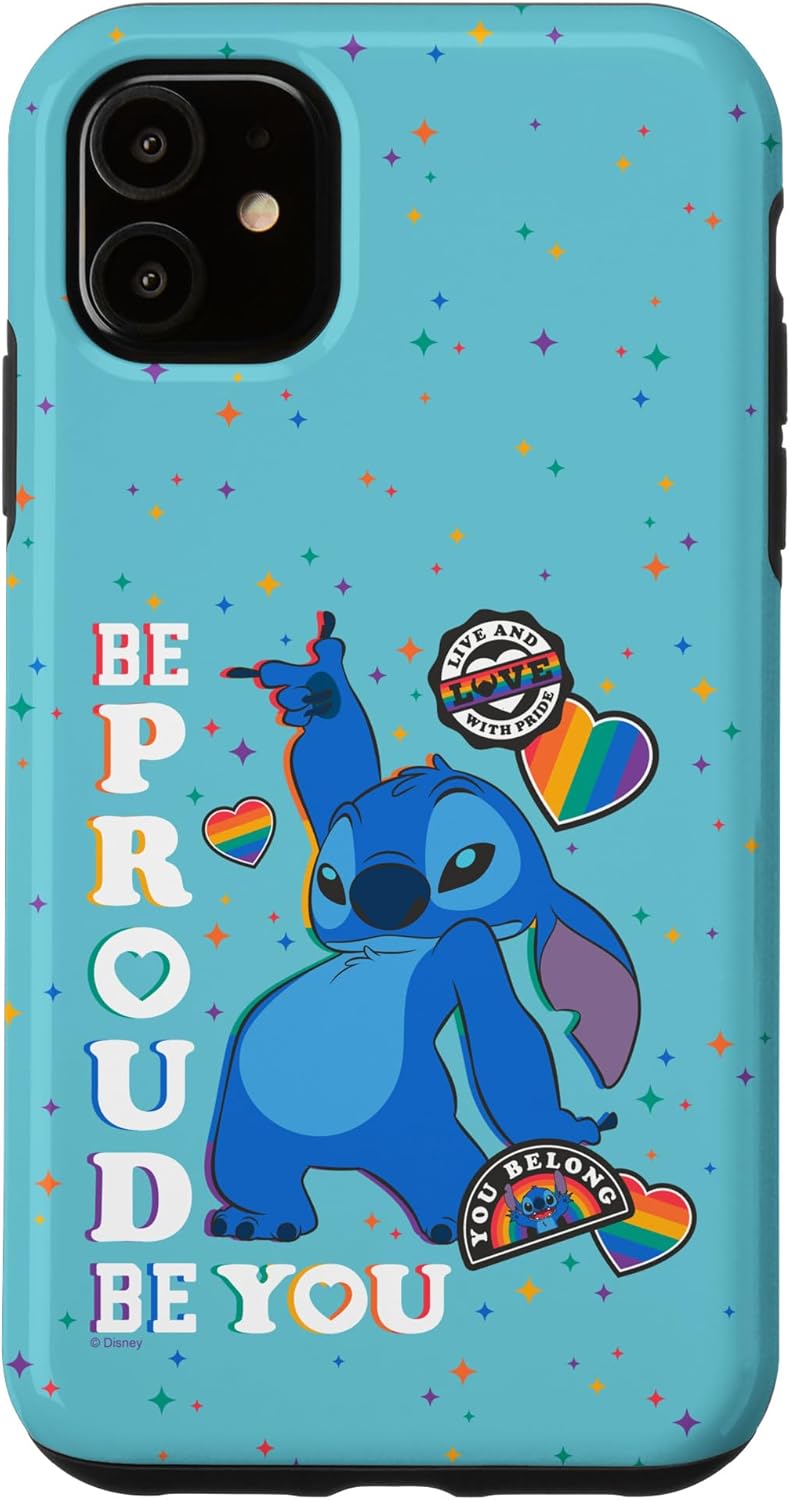 Disney Lilo & Stitch Be You Rainbow Stickers Case for iPhone 16