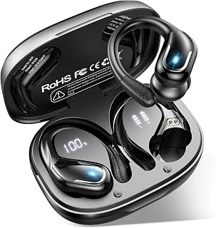 Ltinist Wireless Earbud, Bluetooth 5.3 Headphones Pure Bass Sound with Earhooks, 60H Battery Over Ear Headphones with Dua Price In India