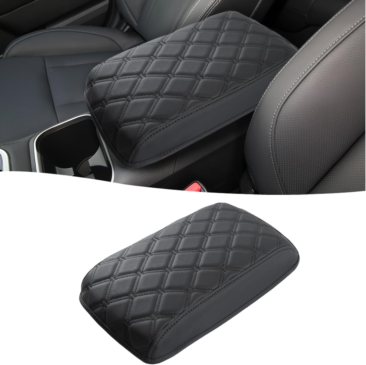 GIANT PANDA Custom Fit Center Console Armrest Cover for 2020-2025 Subaru Outback/Legacy,Waterproof Faux Leather Middle Console Cover Arm Rest Lid Cover Protector - Full Protection - Black