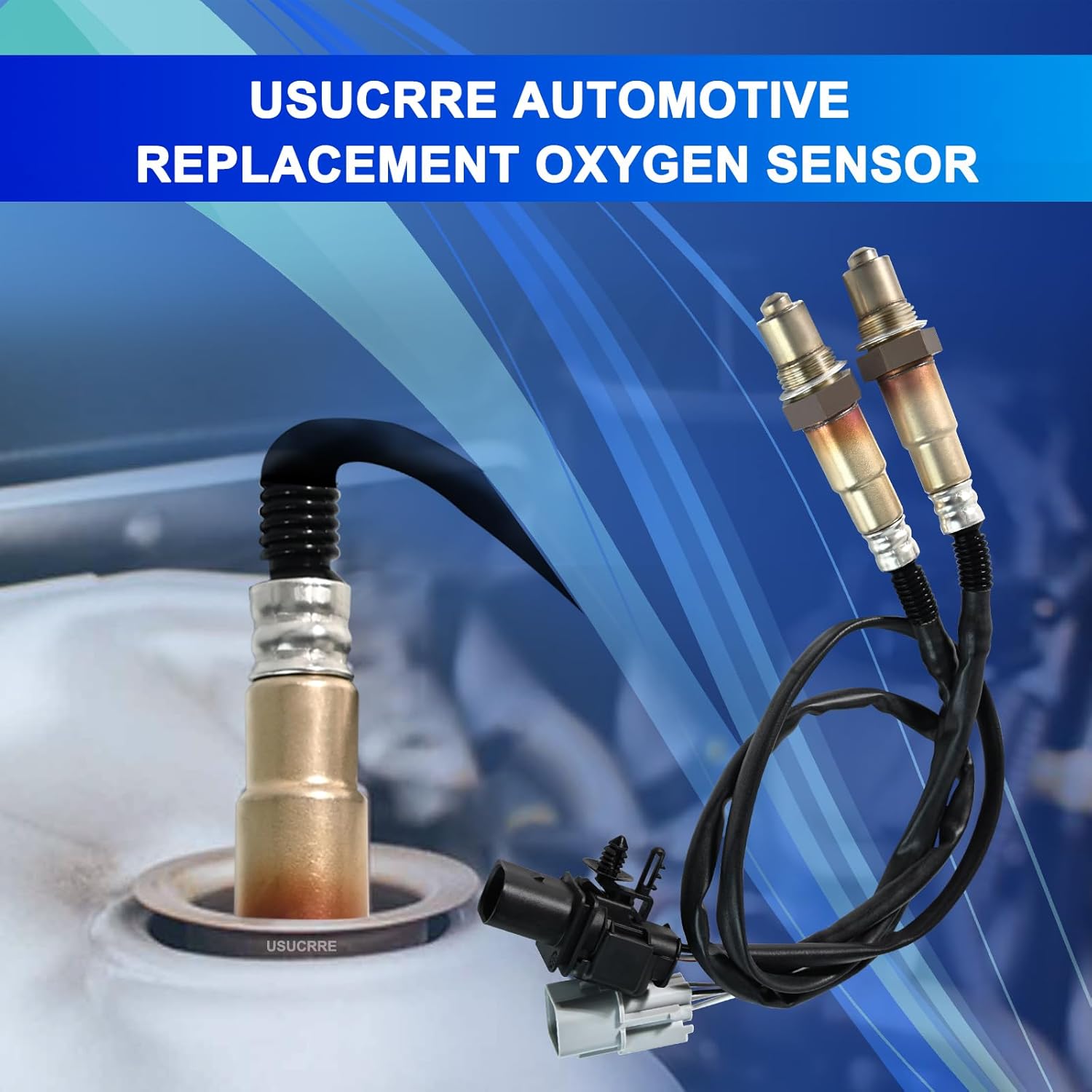 2Pcs 234-5055 234-4568 O2 Oxygen Sensor, Automotive 02 Sensors Upstream Downstream Compatible with Kia Rio 2012-2014, for Soul L4 1.6L 2012-2015, for Hyundai Accent Veloster 2012 2013 2014