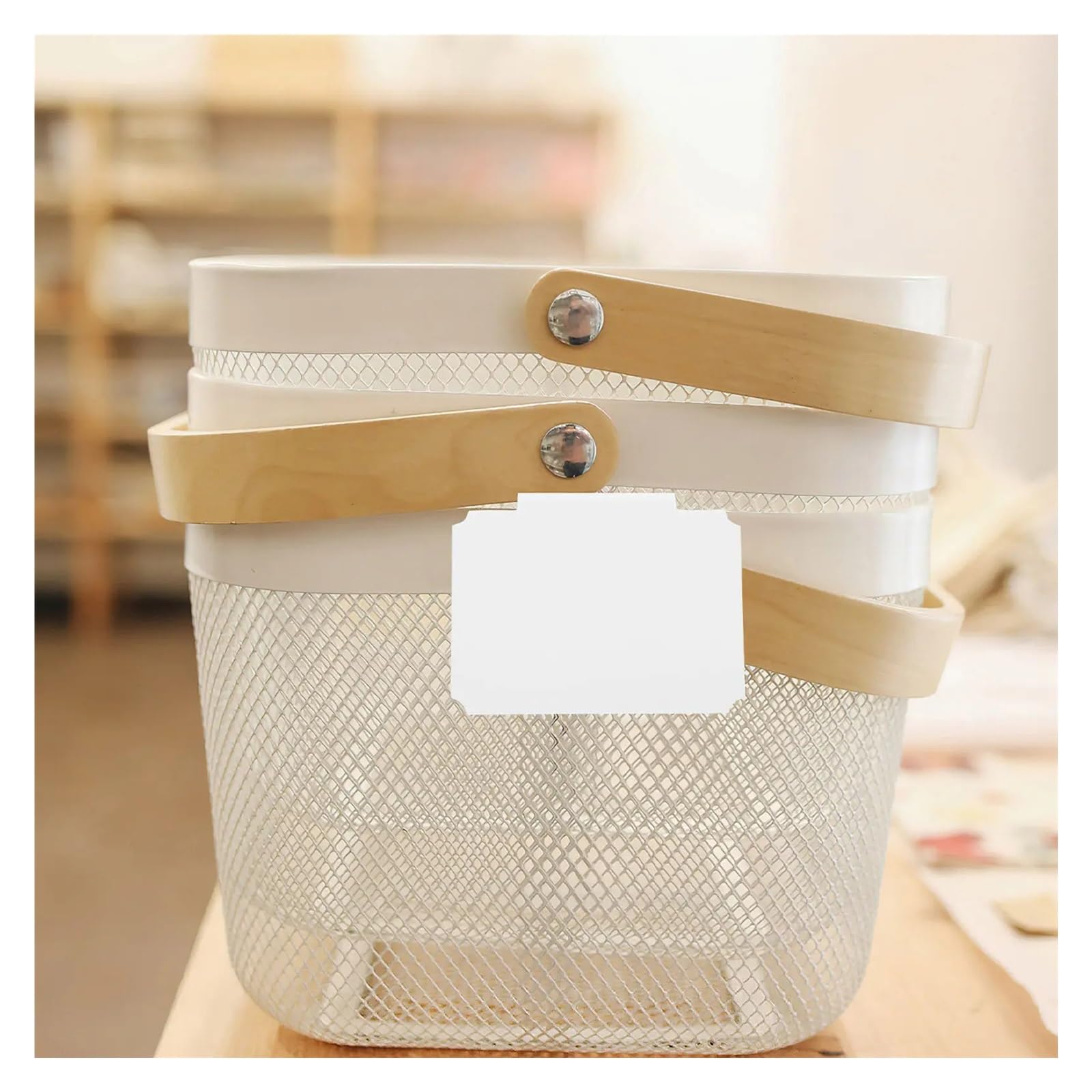 Korb-Etiketten zum Anklippen, abnehmbar, löschbar, für Küche, Speisekammer, Büro, Wäscheschrank, Aufbewahrung für Aufbewahrungskörbe, Organisationsbox, Weiß, 10 Stück