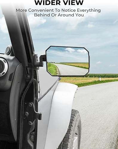 Miniatura 2 de JOYTUTUS Wrangler - Espejos para puertas o puertas de encendido compatibles con Wrangler TJ JK y Unlimited, espejos laterales Wrangler JK