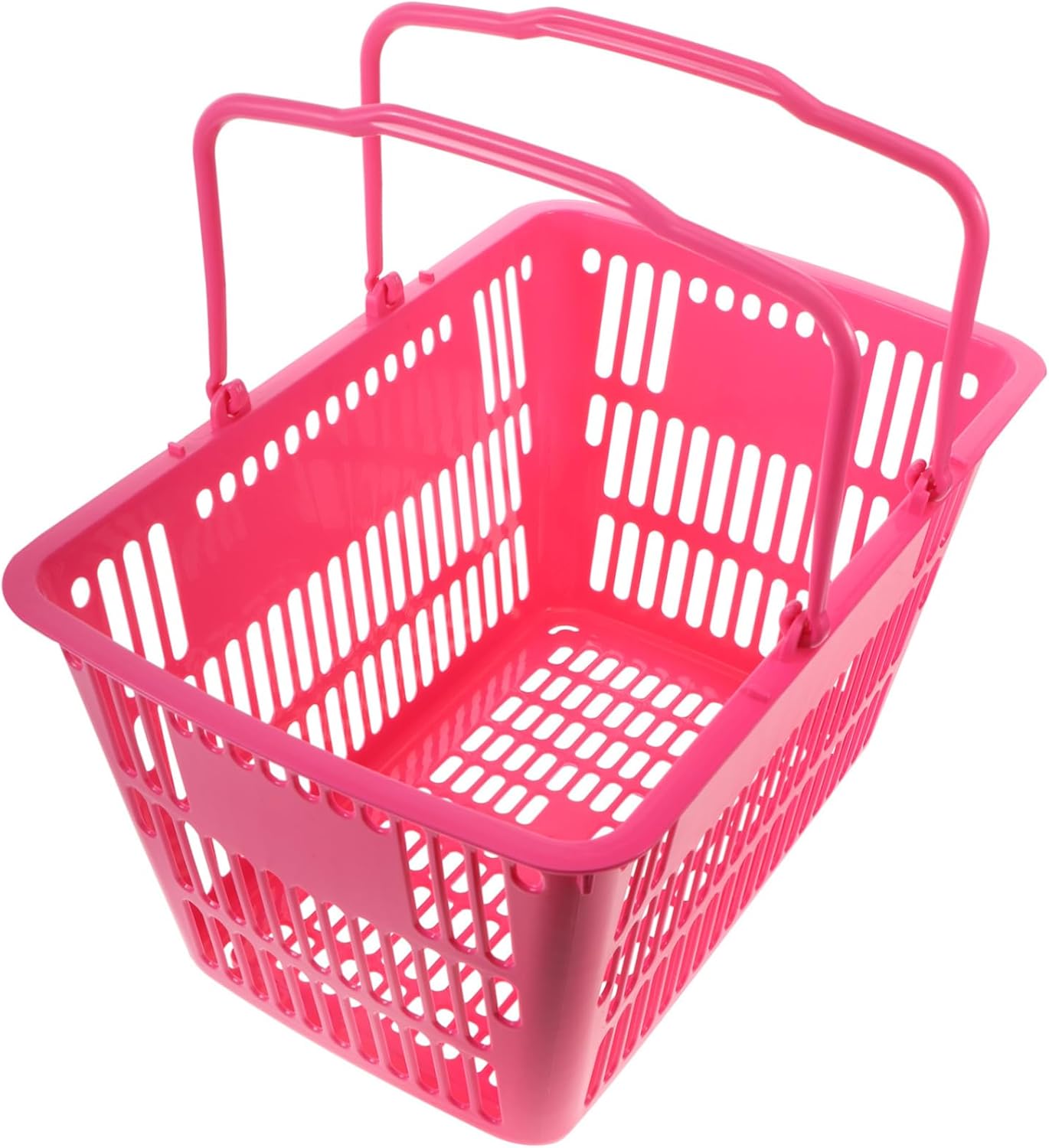 Thickened Handheld Shopping Basket for Supermarkets Medium Portable Storage Container Sundries Organizer Pink for Easy Carrying and Commercial Use