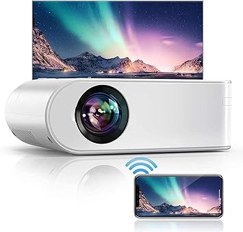 YABER V2 WiFi Mini Projector 6000L [Projector Screen Included] Full HD 1080P and 200
