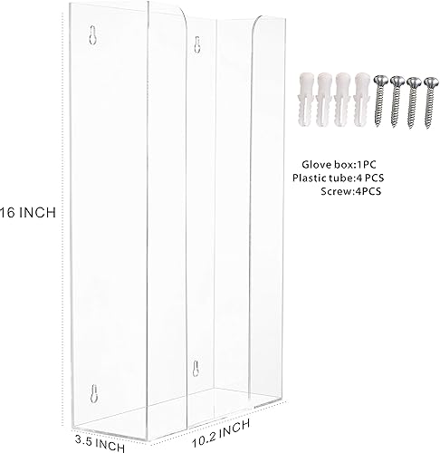 Miniatura 2 de Cq acrylic Dispensador de máscara transparente flotante para pared, guantera y dispensador de guantera, 10.2 x 16 x 3.5 pulgadas, paquete de 1