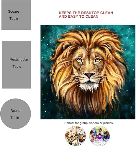 Vista 11 de Mantel Redondo para mesa de 4 sillas, diseño retro 60S 70S y 70S, decoración para comedor, 30 x 30 pulgadas