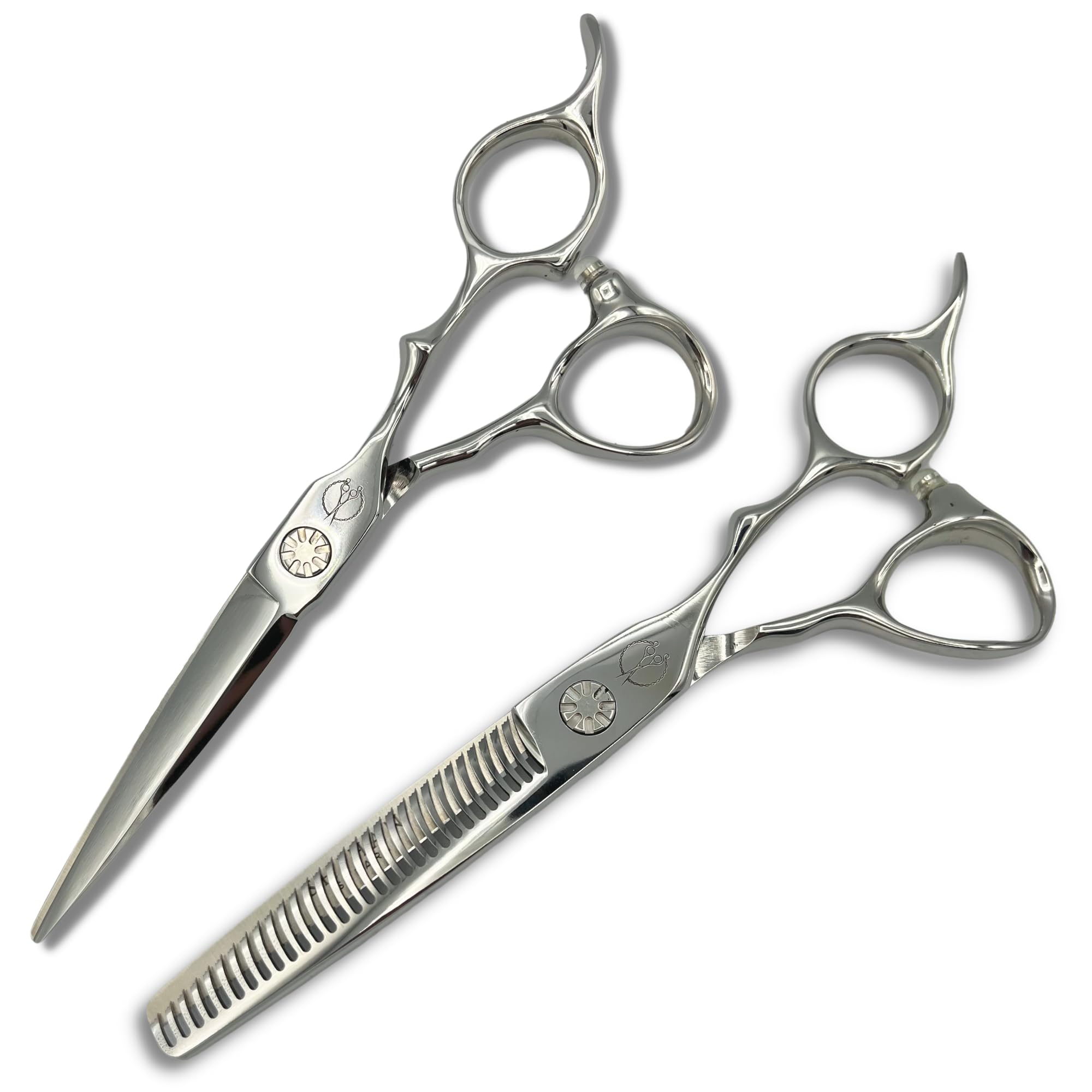 Shihan Shears Set of Professional Hair Cutting Scissors in VG-10 Japan Steel - Includes Hair Cutting Scissors, Thinning Shears and Leather Case - Heritage for Pro's (5.5 Inch)